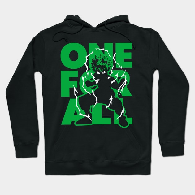 One For All Anime Fanart Hoodie by Planet of Tees